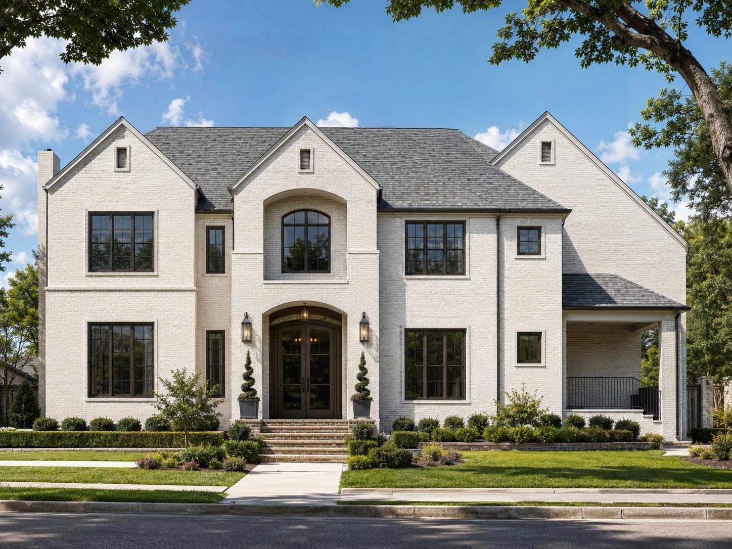 Front elevation of the Legend Lane residence — Sleepy Hollow Woods, Memorial, Houston